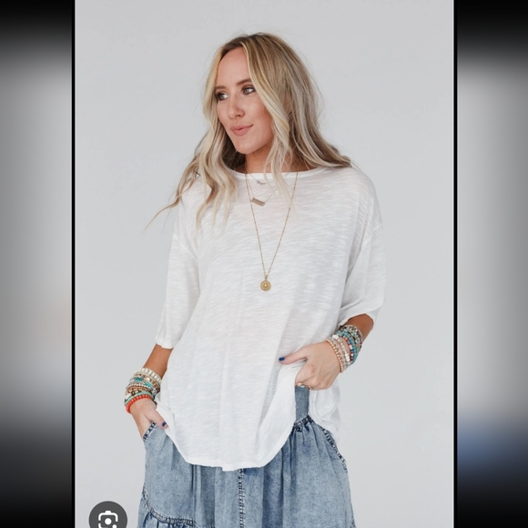 Three Bird Nest White Natural Favorite Slub Knit Short Sleeve Tee Shirt, Size XL - Picture 3 of 11